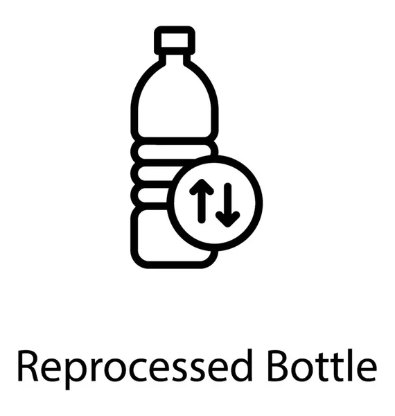 Icono Una Botella Con Una Flecha Signos Que Representan Botella — Vector de stock