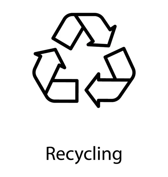 Trzy Strzały Gdzie Każdy Głowicą Końcem Drugiej Ikony Dla Recykling — Wektor stockowy