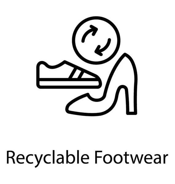 Pictogram Van Schoenen Met Een Recycle Teken — Stockvector