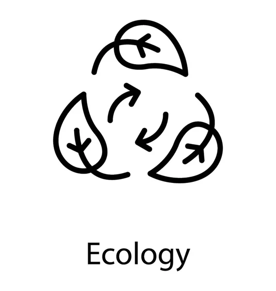 Ikonen Anläggning Återanvänd Cirkel Som Skildrar Ekologi — Stock vektor