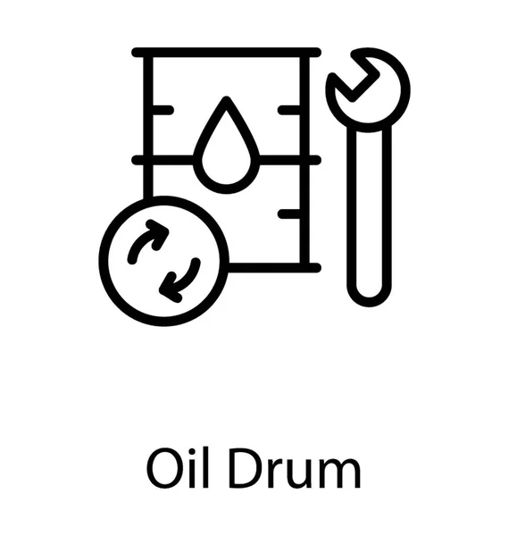 有液体和回收标志的甘蔗的图标描绘燃料桶 — 图库矢量图片