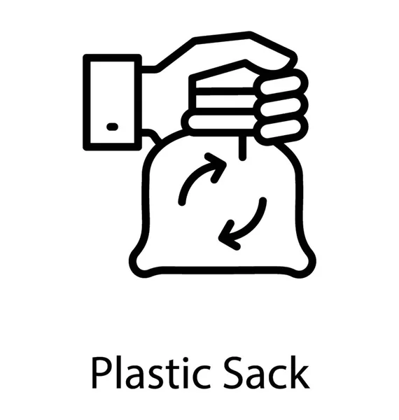 Ikona Vaku Recyklaci Podepsat Něm Zobrazující Odpadkového Pytle — Stockový vektor
