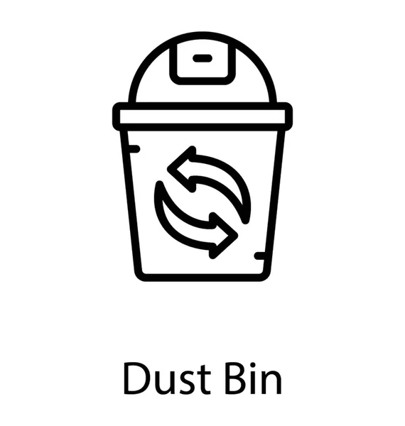 Bin Met Bijgevoegde Deksel Conceptualisering Recycleren Bin Pictogram — Stockvector