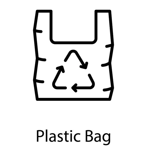 Icône Sac Portant Panneau Recyclage Représentant Sac Recyclage — Image vectorielle