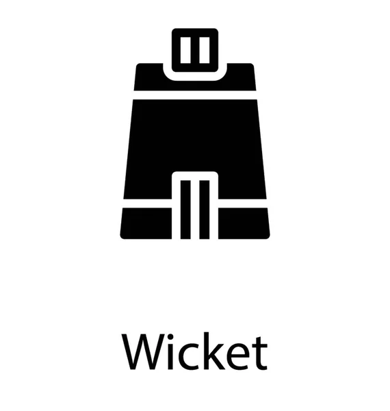 Ett Område Där Cricket Kan Spelas Som Skildrar Cricket Pitch — Stock vektor