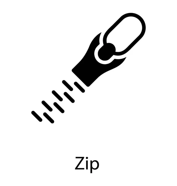 Stof Verbonden Met Zigzag Gespen Weergeven Van Zip Pictogram — Stockvector