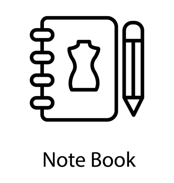 Libro Lápiz Lado Para Grabar Bosquejo Conoce Como Cuaderno — Vector de stock