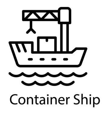 Lojistik amaçlar için kullanılan gemi, lojistik simgesi tasarım gemi 