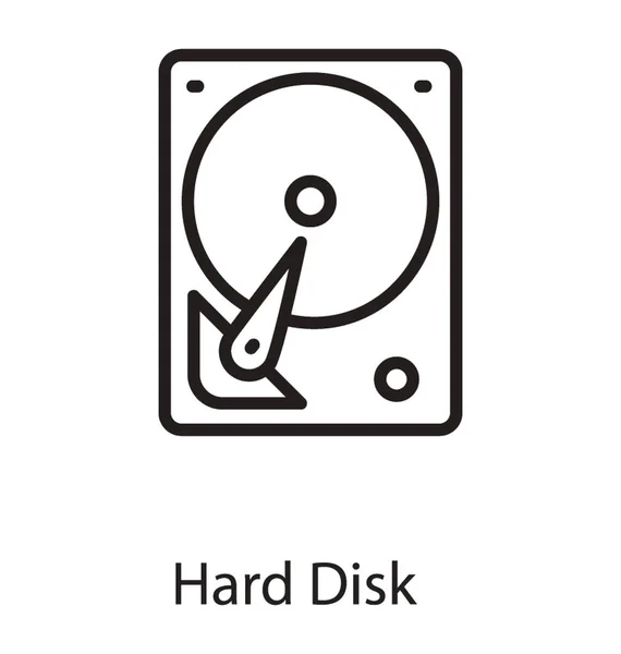 ハード ディスクを描いたコンピューター ハードウェアのアイコン — ストックベクタ