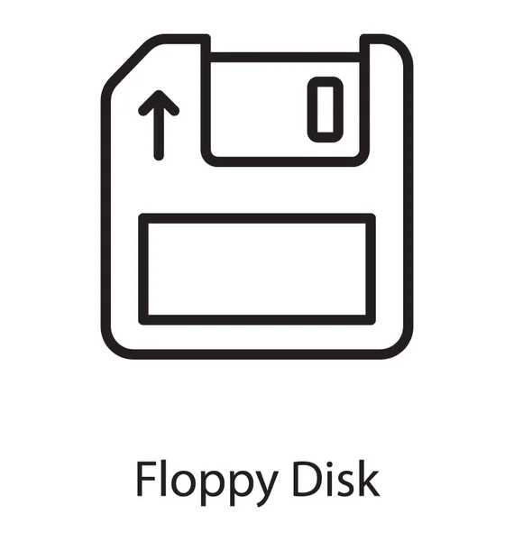 Icona Dispositivo Memorizzazione Raffigurante Floppy Disk — Vettoriale Stock