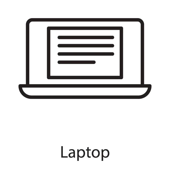 Ícone Dispositivo Com Tela Retratando Laptop — Vetor de Stock