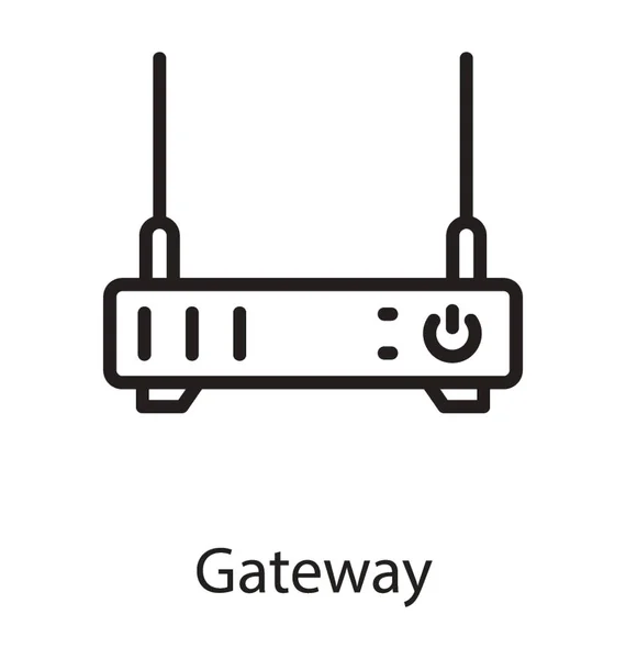 Icono Dispositivo Con Antena Que Representa Router — Archivo Imágenes Vectoriales