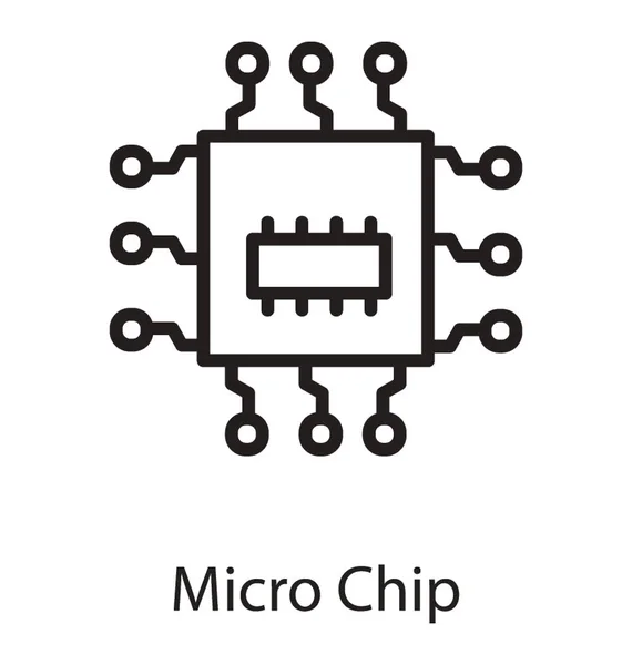 Chip Com Pontos Torno Dele Retratando Microchip —  Vetores de Stock