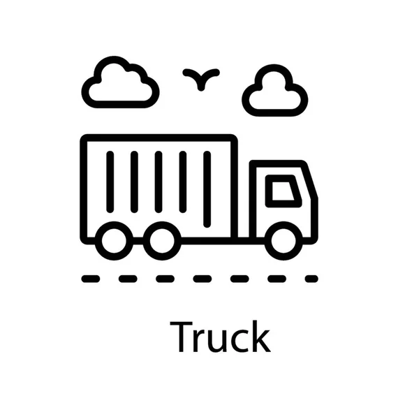 Gütertransport Für Logistik Lieferung Versand Lkw Symbol Vektor — Stockvektor