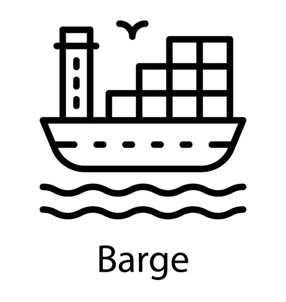 Navire Utilisé Des Fins Logistiques Conception Icône Cargo — Image vectorielle