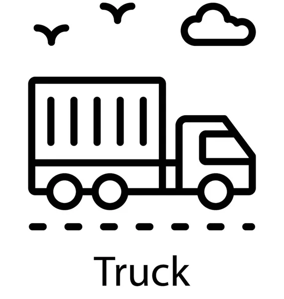 Transportasi Barang Untuk Pengiriman Logistik Pengiriman Ikon Vektor Truk - Stok Vektor