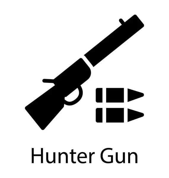 Охотничий Пистолет Пулями Концептуализирующими Огнестрельное Ружье — стоковый вектор