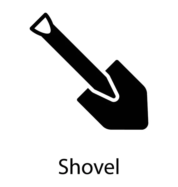 Spade Tool Broad Blade Dig Mud Shovel — Stock Vector