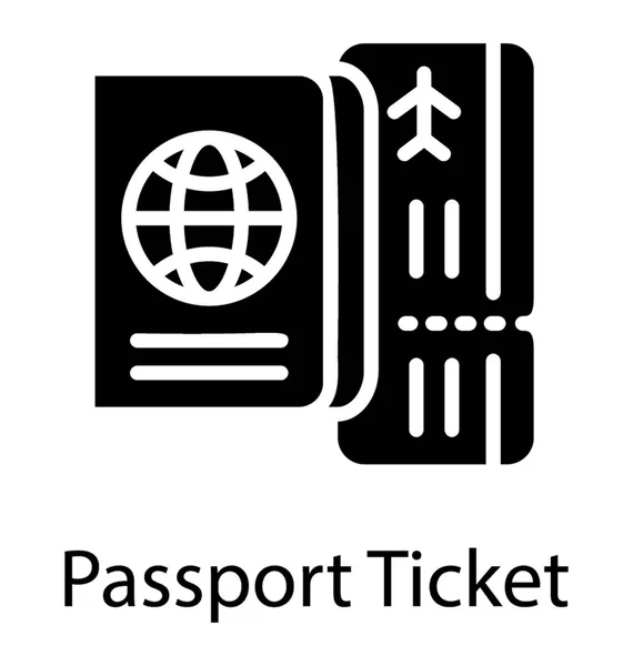 Handheld Ticket Mit Der Grafik Des Flugzeugs Darauf Das Flugticket — Stockvektor