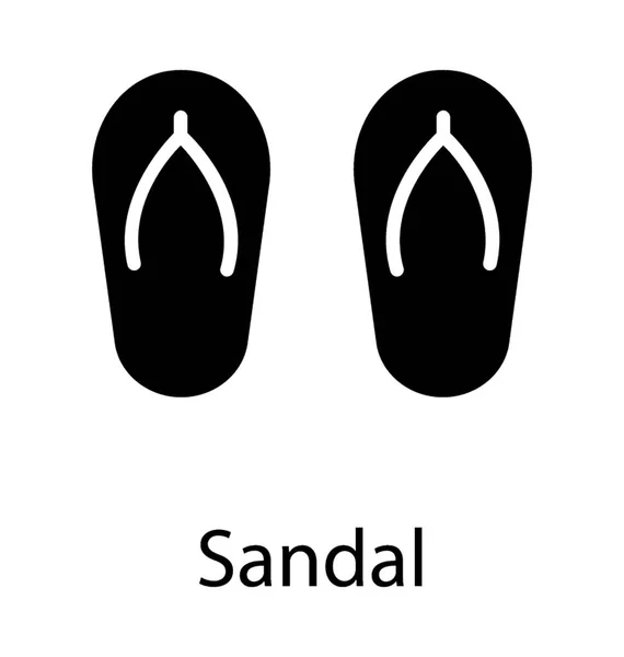 Casual Footwear Two Stripes Characterizing Flip Flops — Stock Vector