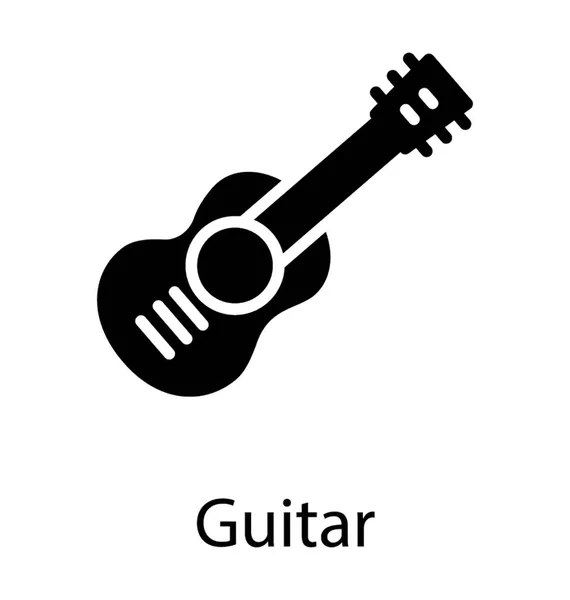 Музыкальный Инструмент Струнами Рукояткой Захвата Дающий Приятный Звук Развлечения Гитара — стоковый вектор