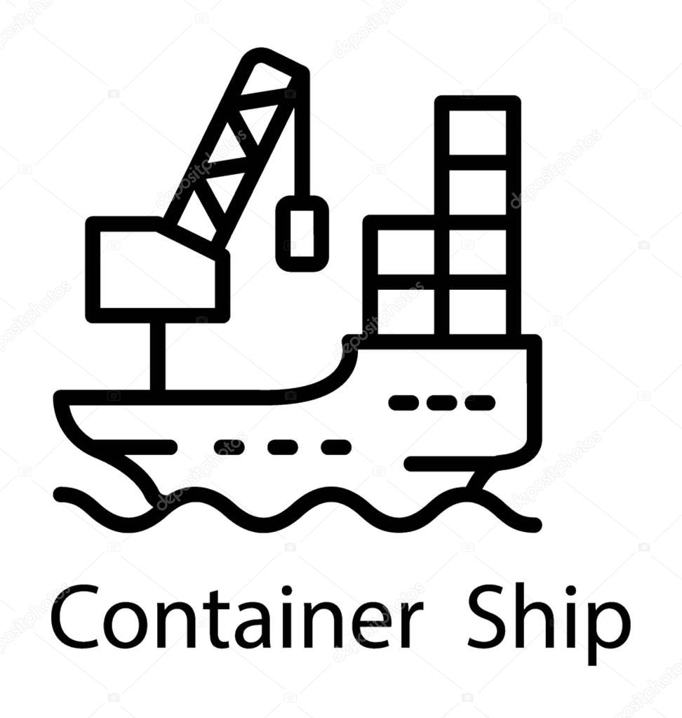 Ship used for logistics purposes, logistics ship icon design 