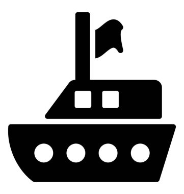 Lüks yolcu gemisi seyahat, glif vektör simgesi 