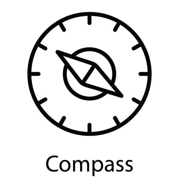 Dispositivo Navegación Con Aguja Apuntando Diferentes Postes Que Representan Rosa — Vector de stock