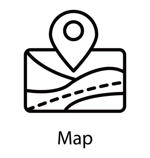 Location Pin Moving Depicting Map — Stock Vector