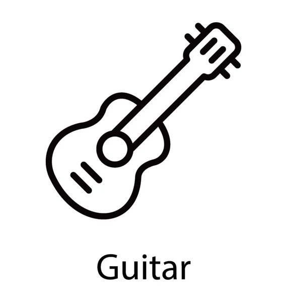 Musical Instrument Strings Handle Grip Giving Pleasant Sound Entertainment Guitar — Stock Vector