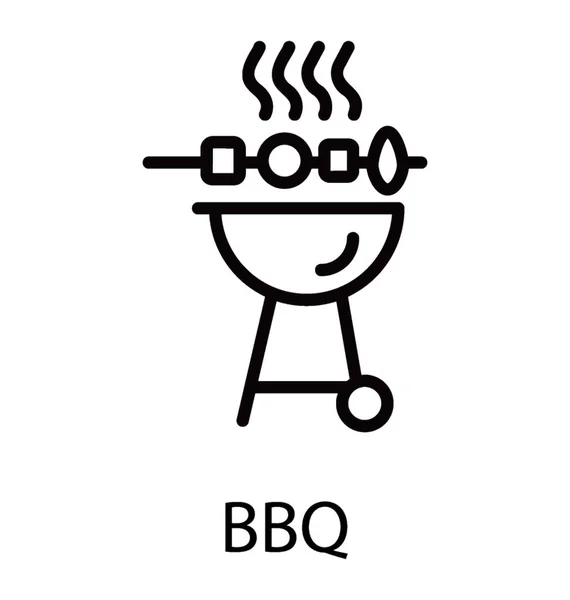 Kitchen Equipment Bottom Look Half Circle Burning Characterizing Barbeque — Stock Vector