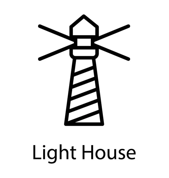 Une Maison Avec Lumière Clignotante Représentant Phare — Image vectorielle