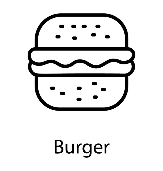 一双面包的来源和肉类描述汉堡 — 图库矢量图片