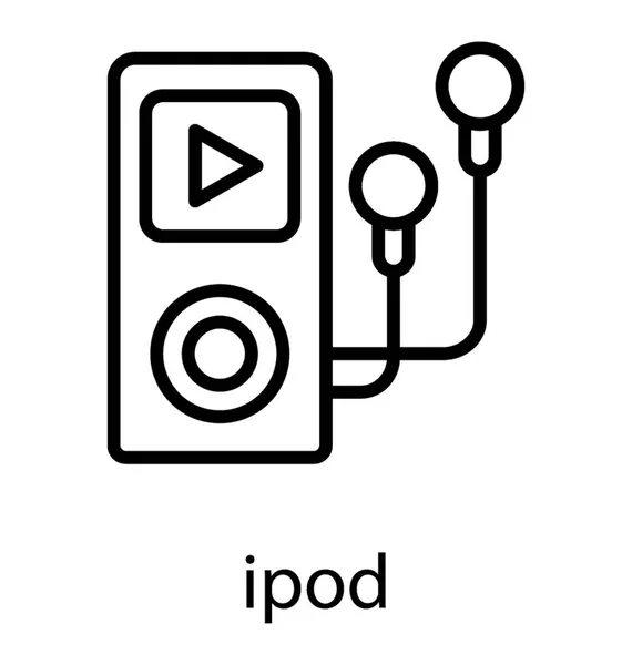 带电缆和磁盘的设备 Ipod — 图库矢量图片