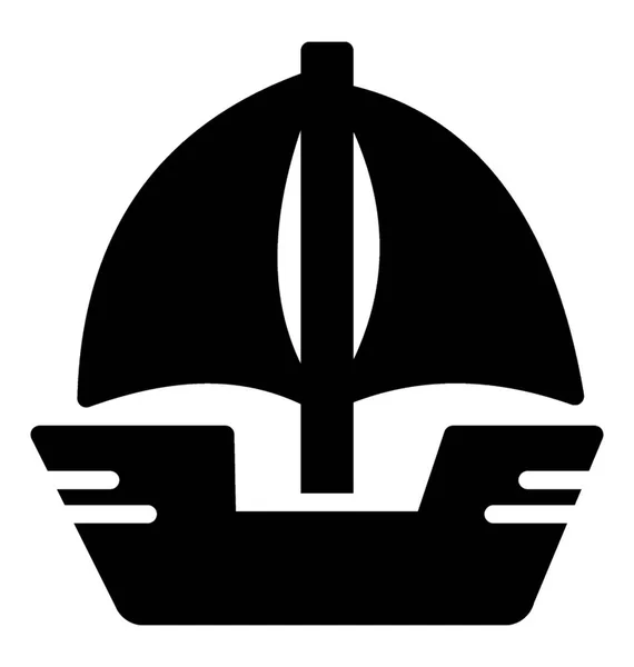 Простой Знак Корабля Белом Фоне — стоковый вектор