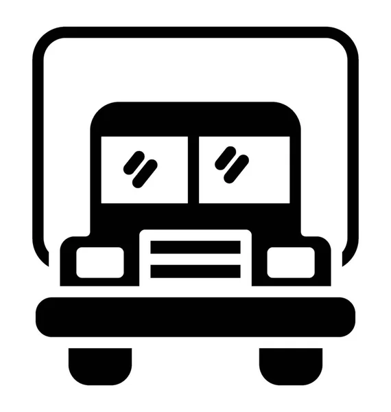 Een Weg Openbaar Vervoer Bus School Personenvervoer Bus — Stockvector