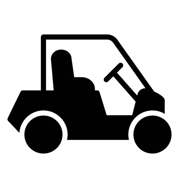 Carrito Golf Simple Imagen Icono Glifo Buggy Golf — Vector de stock