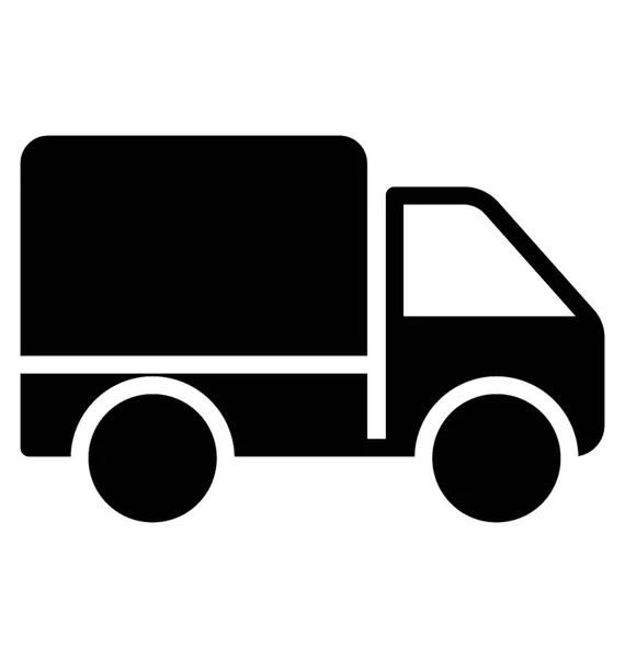 Ein Fahrzeug Zur Beförderung Von Logistik Lastkraftwagen Symbolvektor — Stockvektor