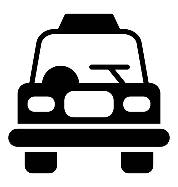 Vista Frontal Taxicab Sedán Vehículo Alquiler — Vector de stock