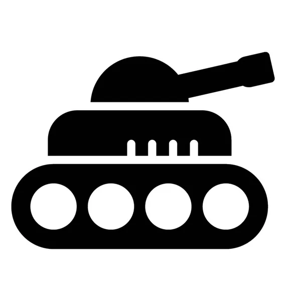 Tanque Exército Retrô Ícone Glifo Veículo Combate Infantaria — Vetor de Stock