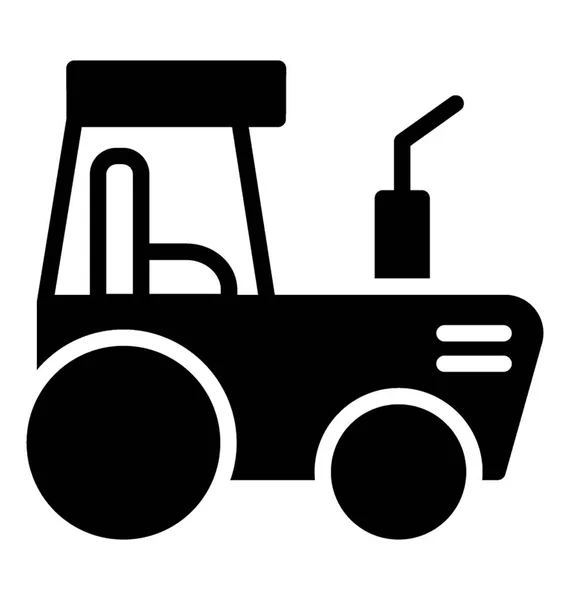 Simple Glyph Icon Design Tractor — Stock Vector