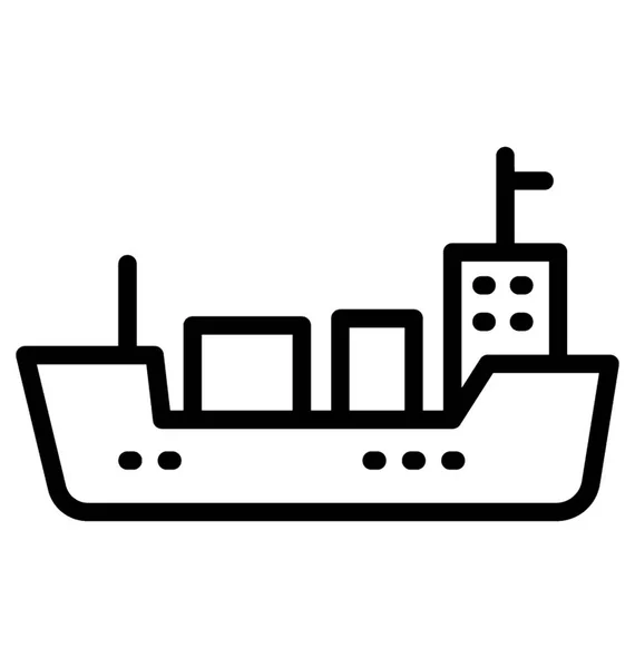 Luxusní Výletní Loď Pro Cestování Linie Vektorové Ikony — Stockový vektor