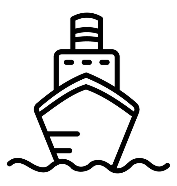 Luxe Cruiseschip Voor Reizen Lijn Vector Pictogram — Stockvector