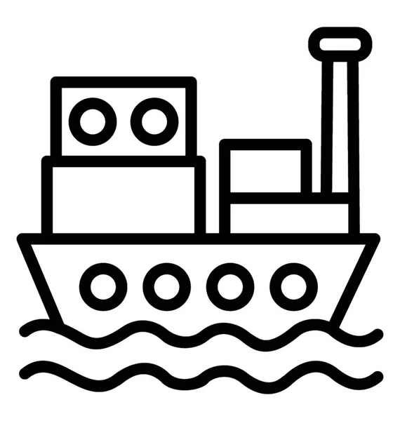 Luxe Cruiseschip Voor Reizen Lijn Vector Pictogram — Stockvector