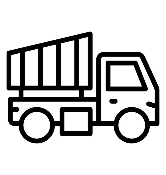 Camion Lourd Pour Construction Camion Benne Basculante Icône Vecteur — Image vectorielle