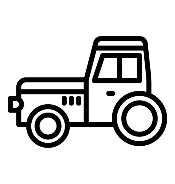 Simple Line Icon Design Tractor — Stock Vector