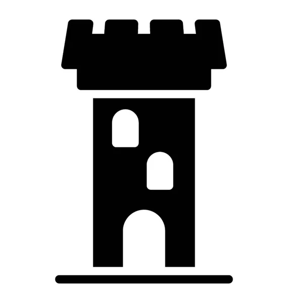 卡纳芬城堡是中世纪设防与高贝利塔 — 图库矢量图片