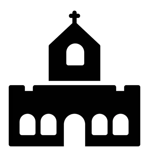 中世の教会の祈りを提供するため十字記号 — ストックベクタ
