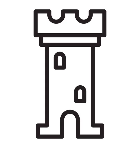 贝利设防与唯一支柱中世纪城堡 — 图库矢量图片