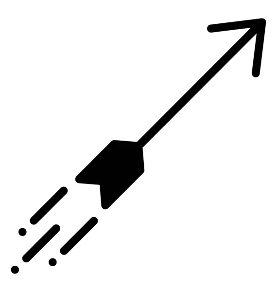 Arrow Pointing Diagonally Denote Fast Arrow Icon — Stock Vector